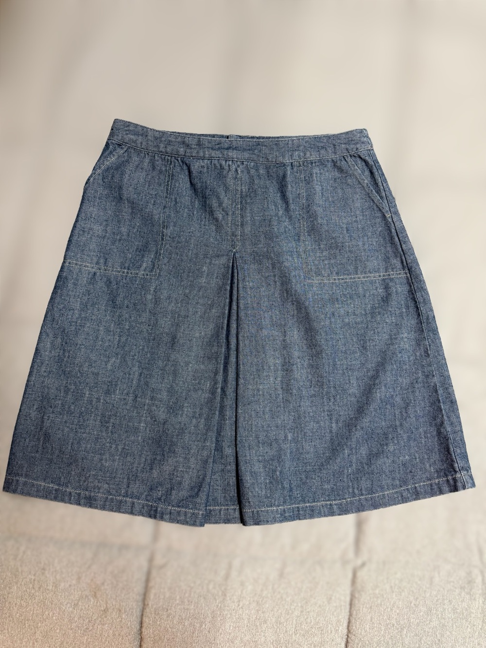 Eddie Bauer Denim Skirt in Medium Blue with Green Label